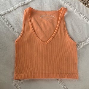 Aero pastel crop top tank peach color size XS